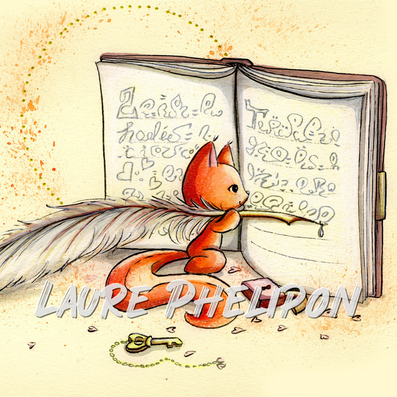 Aquarelle Ecriture Ecureuil inktober Journal par Laure Phelipon