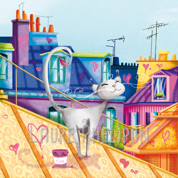 un chat sur les toits par Laure Phelipon