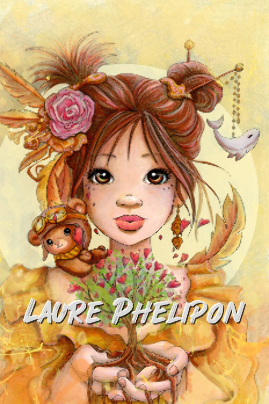 Fleur Arbre Aquarelle Plume Peluche Jeune fille Coeur Mignon par Laure Phelipon