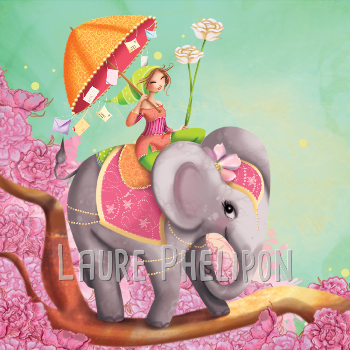 l'éléphant et la fille par Laure Phelipon