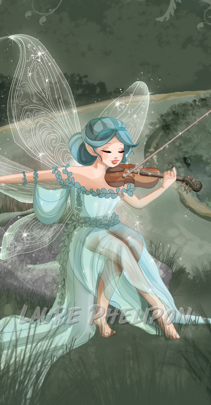 Musique Forêt Nature Lumière Numérique Violon Mystique Fantasy Fantaisie Fée Enchanté Jouer par Laure Phelipon