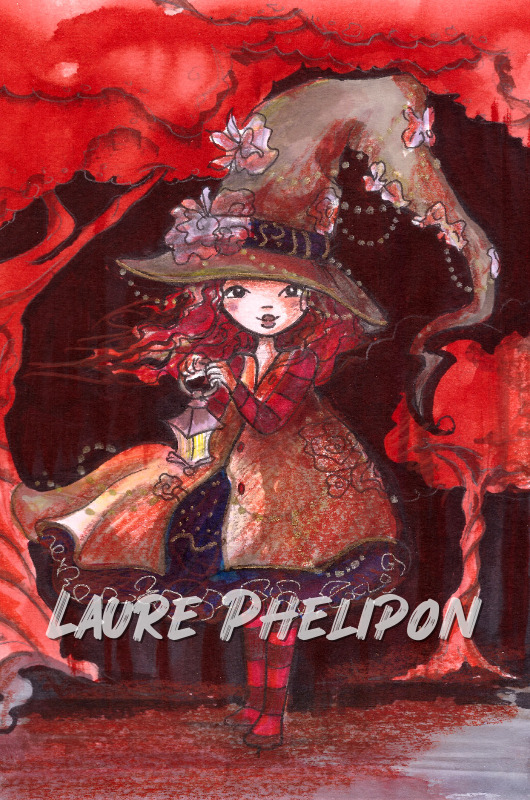 Lanterne Chapeau Sorcière inktober Fantastique Sombre par Laure Phelipon