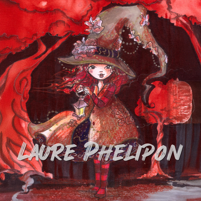 Lanterne Chapeau Sorcière inktober Fantastique Sombre par Laure Phelipon