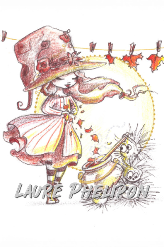 Aquarelle Chapeau Sorcière inktober par Laure Phelipon