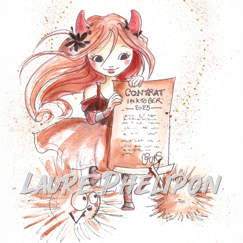 Aquarelle inktober Contrat par Laure Phelipon