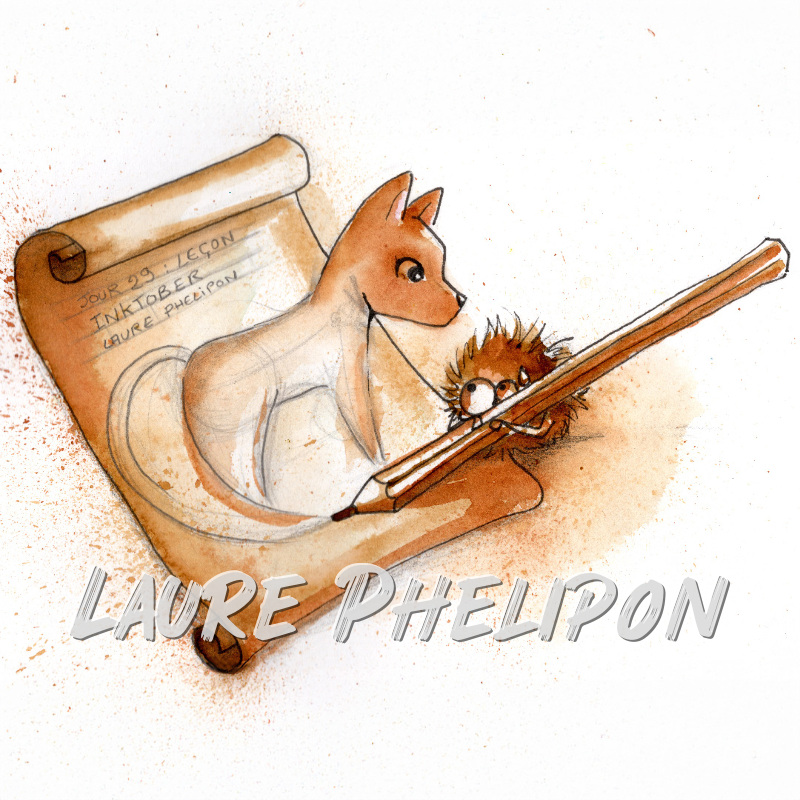 Aquarelle inktober par Laure Phelipon