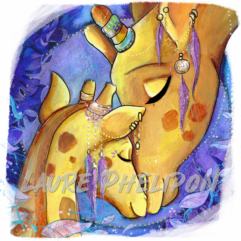 Aquarelle Nature Girafe par Laure Phelipon