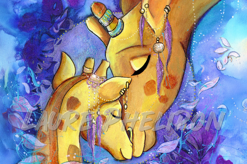 Aquarelle Nature Girafe par Laure Phelipon