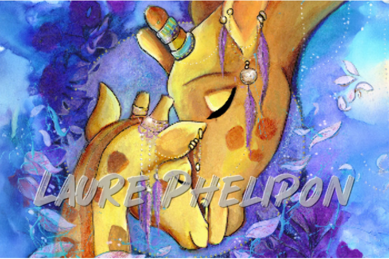 Aquarelle Nature Girafe par Laure Phelipon