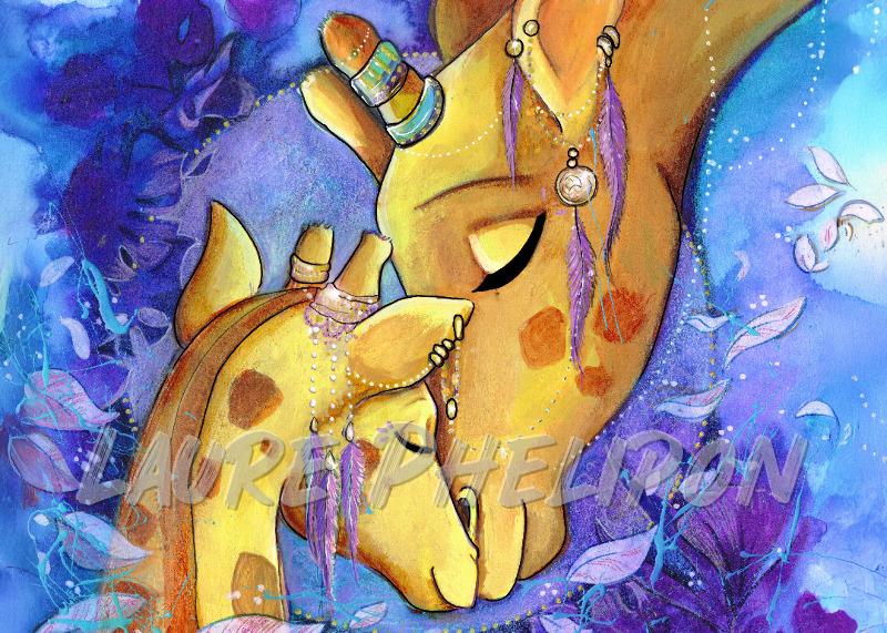 Aquarelle Nature Girafe par Laure Phelipon