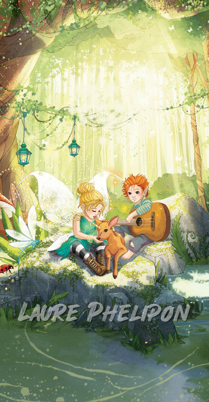 Forêt Lumière Numérique Elfe Fantastique Fée par Laure Phelipon