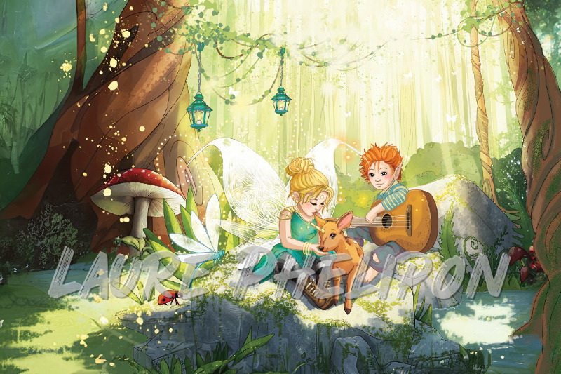 Forêt Lumière Numérique Elfe Fantastique Fée par Laure Phelipon