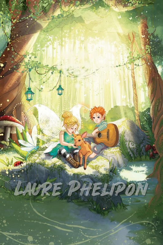 Forêt Lumière Numérique Elfe Fantastique Fée par Laure Phelipon