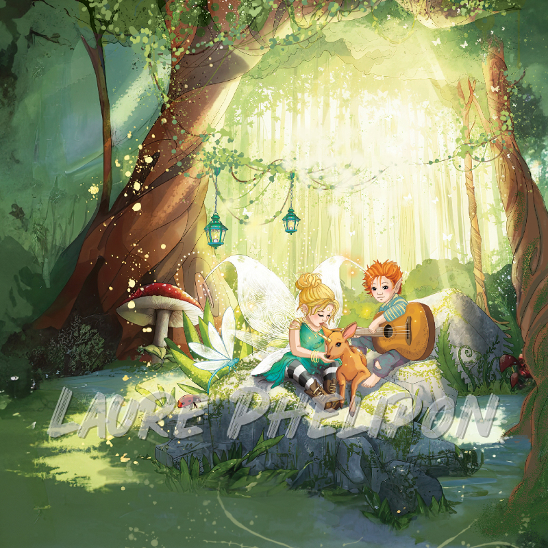 Forêt Lumière Numérique Elfe Fantastique Fée par Laure Phelipon