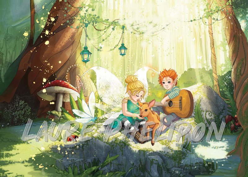 Forêt Lumière Numérique Elfe Fantastique Fée par Laure Phelipon