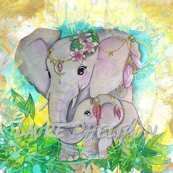 Câlin d'éléphants par Laure Phelipon