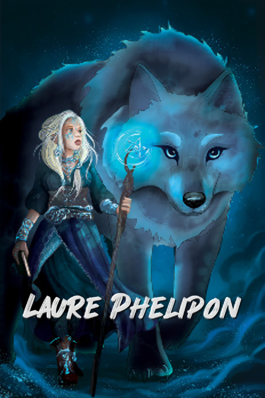 Loup Femme Numérique Digital Fantastique Symboles Runes Médiéval Guerrière Sorcellerie CréatureMythique par Laure Phelipon