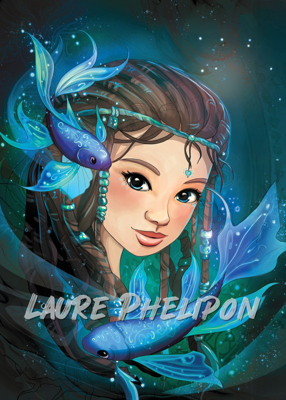 Sirène Poisson Mer Numérique Portrait Aquatique Créature Mystérieux par Laure Phelipon