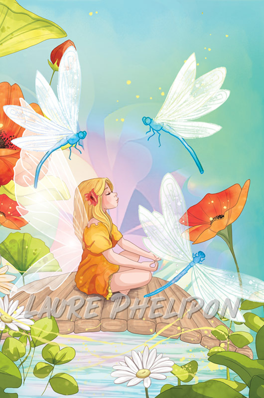 Fleur Lumière Libellule Digital Détente Fée Rêve Paysage Creuse par Laure Phelipon