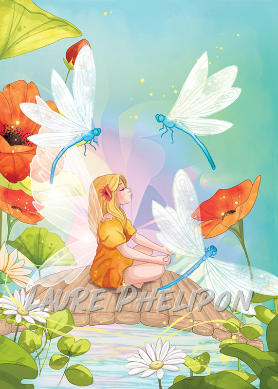 Fleur Lumière Libellule Digital Détente Fée Rêve Paysage Creuse par Laure Phelipon
