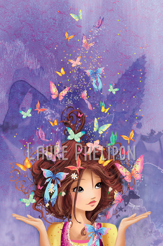 Papillon Fille Numérique Mauve Violet par Laure Phelipon