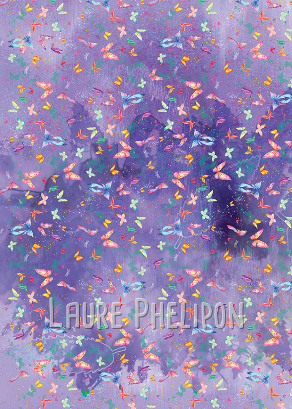 Papillon Motif Numérique Mauve Violet par Laure Phelipon