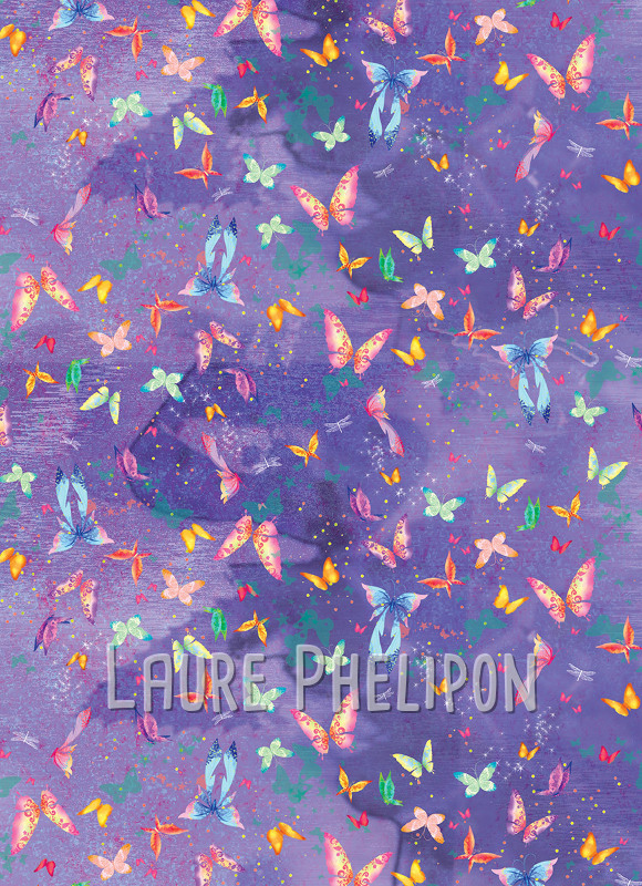 Papillon Motif Numérique Mauve Violet par Laure Phelipon