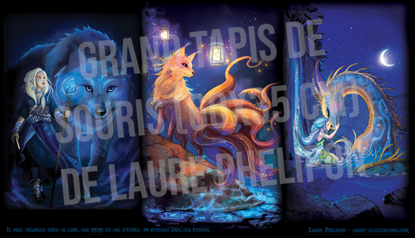Design triptyque vertical pour le tapis de souris